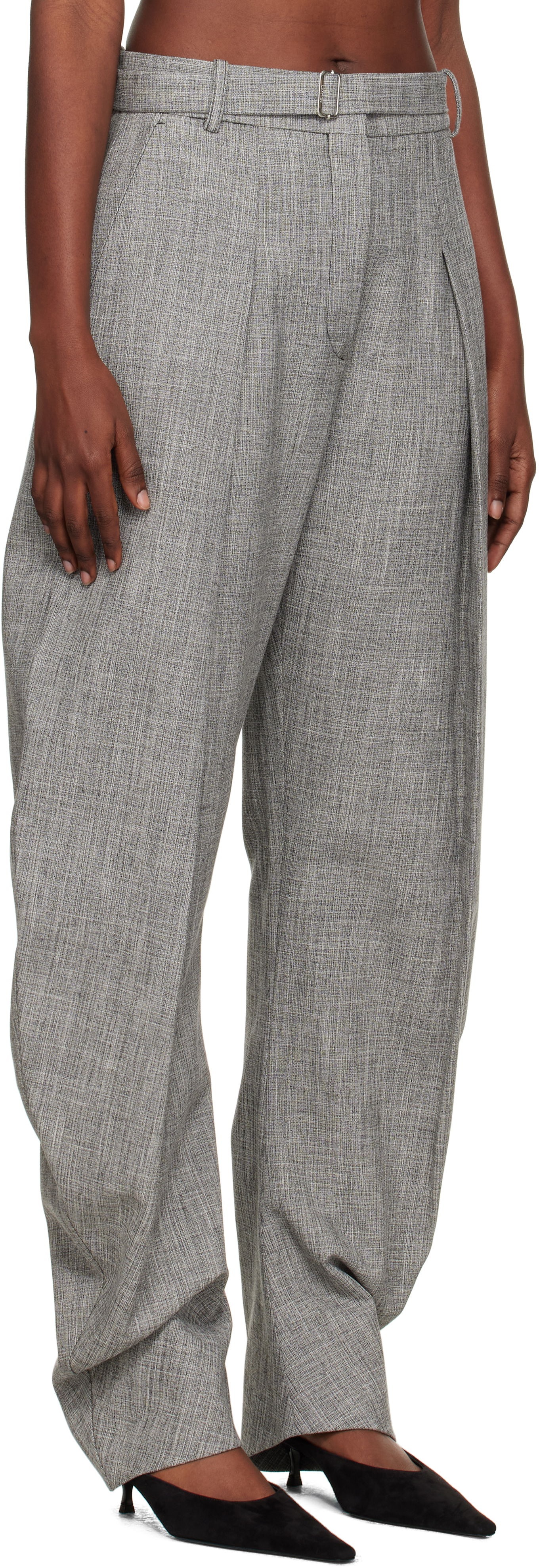 Панталони LANVIN Lanvin Barrel Leg Trousers Сиво | RW-TR0123-5293-E25, 1