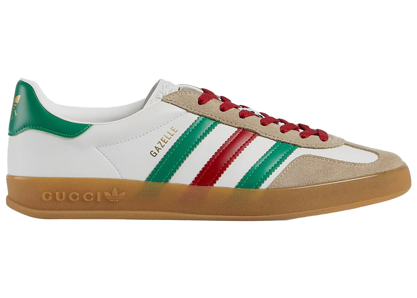 Кецове и обувки adidas Originals Gucci x Gazelle White Green Red Бяло | 726487 AAA43 9547, 0