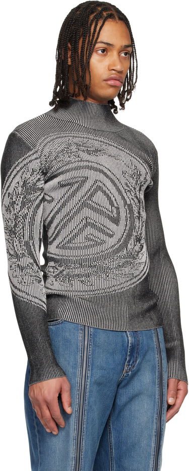 Пуловер Jean Paul Gaultier Jean Paul Gaultier The Laurel Stamp Ribbed Knit Long Sleeve Mock Neck Sweater Многоцветен | 25/04-W-PO021-K011-0001, 1