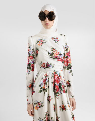 Pокля Dolce & Gabbana Flower Bouquet-print Charmeuse Dress Многоцветен | F610LTFSA8PHA5ZO, 3