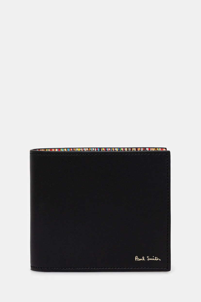 Портфейл Paul Smith Paul Smith Leather Wallet with Multi-Stripe Trim Черно | M1A.4832.CMULTI
