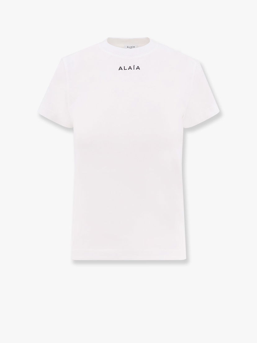 Тениска Alaïa White Slim-Fit T-Shirt With Small Logo Бяло | AA9H0431J0105000