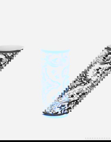 Домашен декор Dolce & Gabbana Dolce & Gabbana Cylindrical Porcelain Majolica-print Vase Многоцветен | TCC196TCAMZUB011, 1