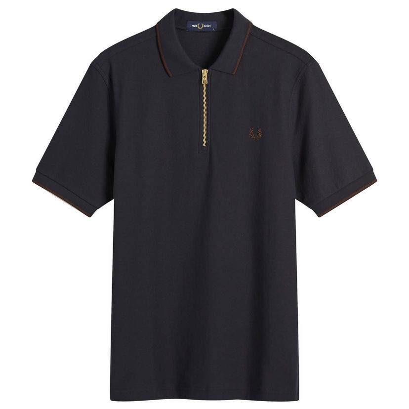 Поло тениска Fred Perry Zip Pique Polo Синьо | M7729-608