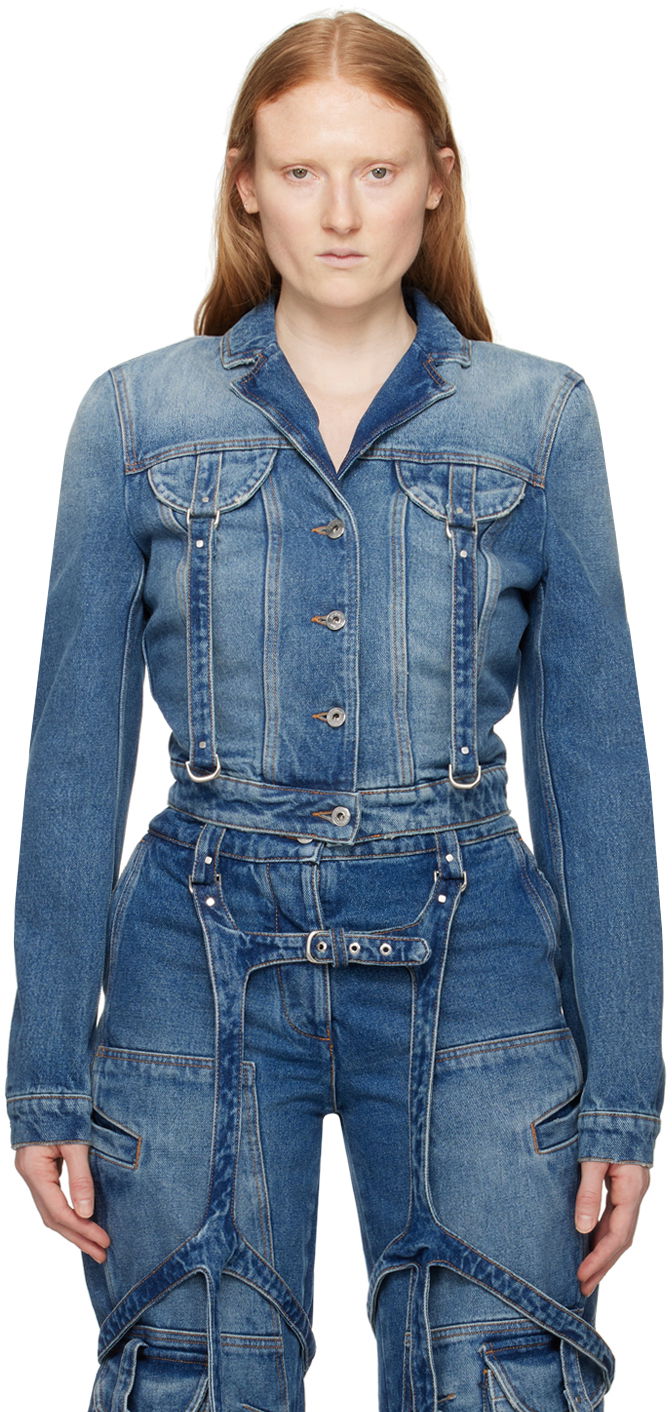 Яке Off-White Blue Cargo Denim Jacket Синьо | OWYE052C99DEN0014500, 0