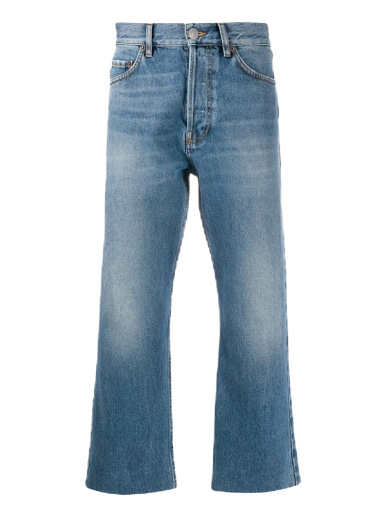 Дънки Balenciaga Cropped Straight Leg Jeans Синьо | 594609TDW144065