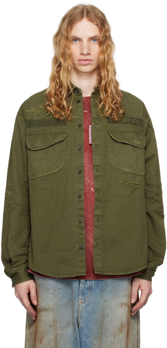 Риза DSQUARED2 Ranger Shirt Зелено | S74DM0875_S78205, 0