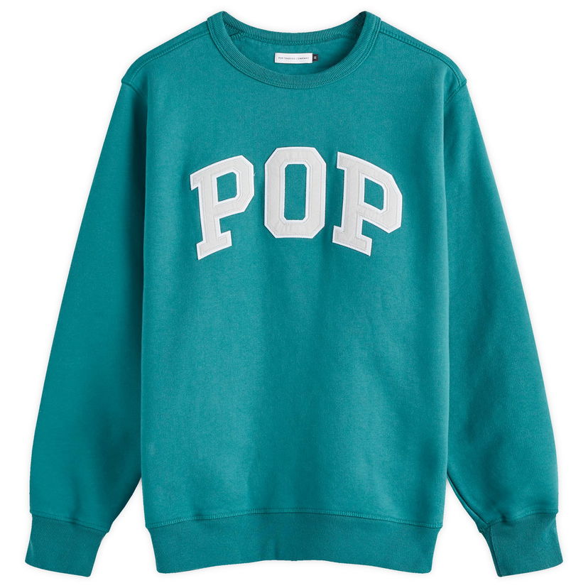 Суитчър Pop Trading Company Arch Logo Crew Sweat Тюркоазено | POPAW24-01-010