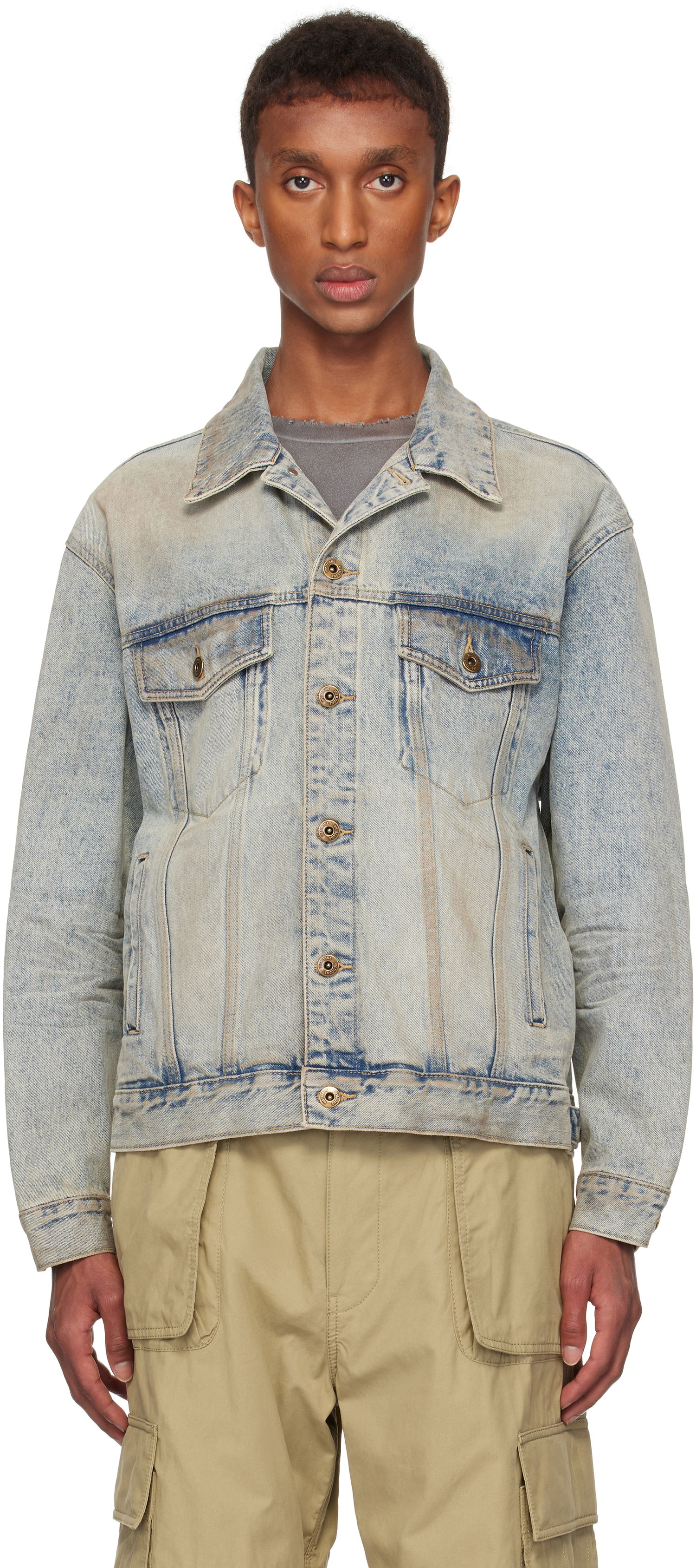 Яке We11done We11done Washed Denim Jacket Синьо | WD-DJ3-24-315-U-SK, 0