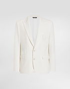 Dolce & Gabbana Single-Breasted Stretch Jersey Jacket with Logo Embroidery
