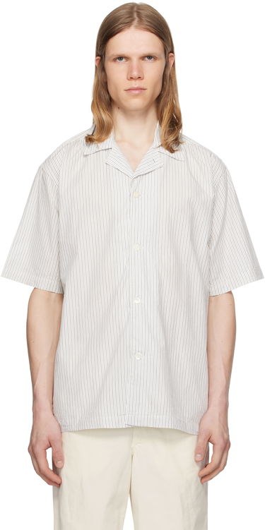 Риза NORSE PROJECTS Norse Projects Mads Poplin Stripe Short Sleeve Shirt Бяло | N40-0831, 0