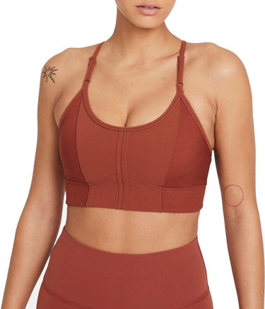 Сутиен Nike Nike Yoga Dri-FIT Indy Light-Support Padded Longline Sports Bra Кафяво | dd1183-670, 0