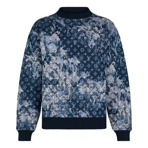 Пуловер Louis Vuitton Louis Vuitton Monogram Tapestry Sweatshirt Синьо | 1A8H2X