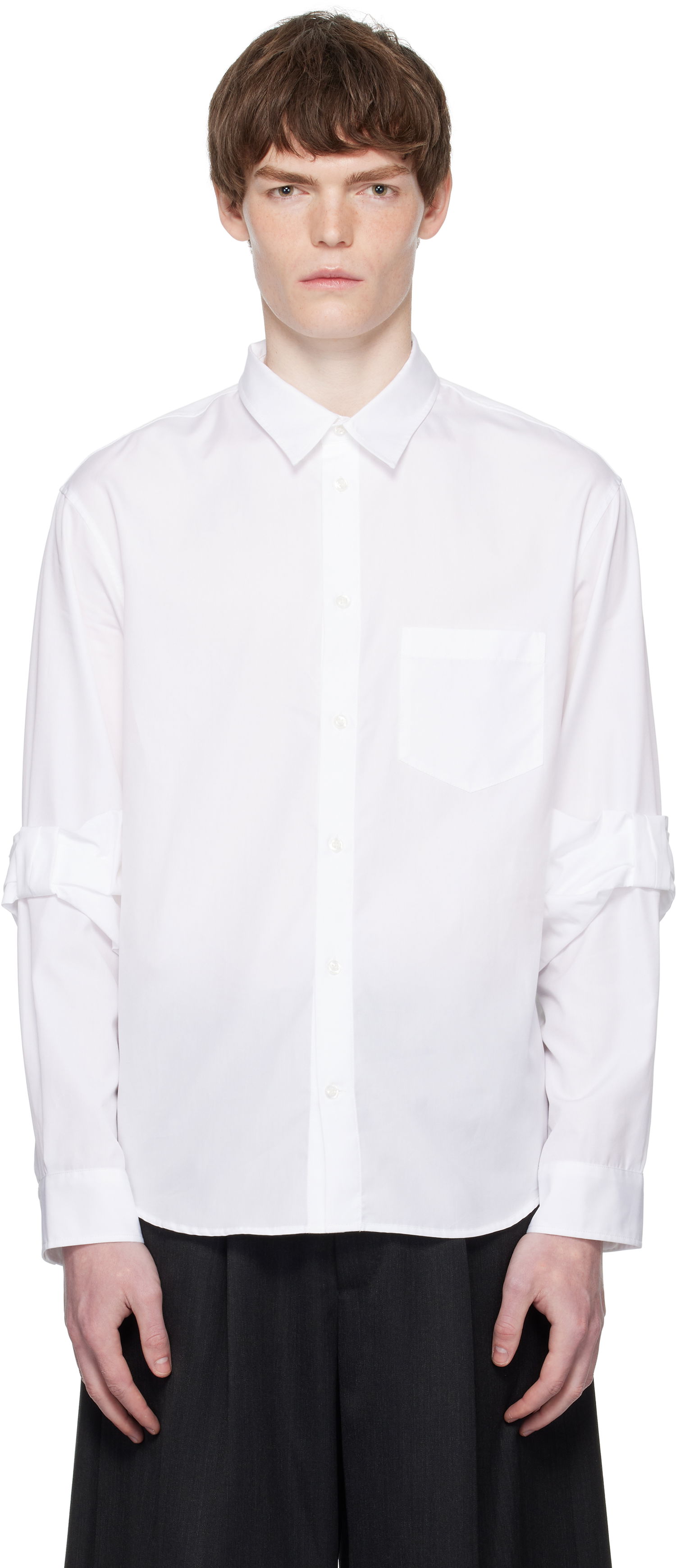 Риза Simone Rocha Simone Rocha Bow Sleeve Classic Shirt Бяло | 5382 1025, 0