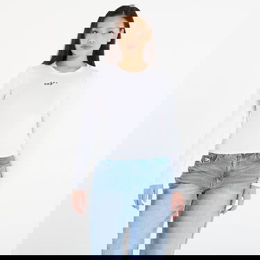 Тениска GAP Long Sleeve Ribbed Logo Top Бяло | 805668-00, 0