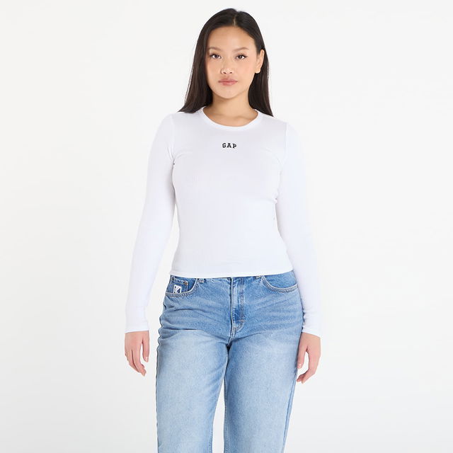 Long Sleeve Ribbed Logo Top