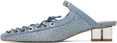 Кецове и обувки GANNI GANNI Denim Lace-Up Mules Синьо | S2926, 2
