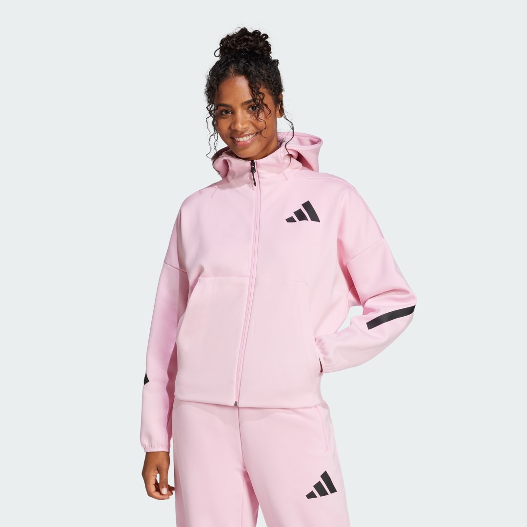Суитчър adidas Performance Z.N.E. Full-Zip Hoodie Розово | JC5393, 0