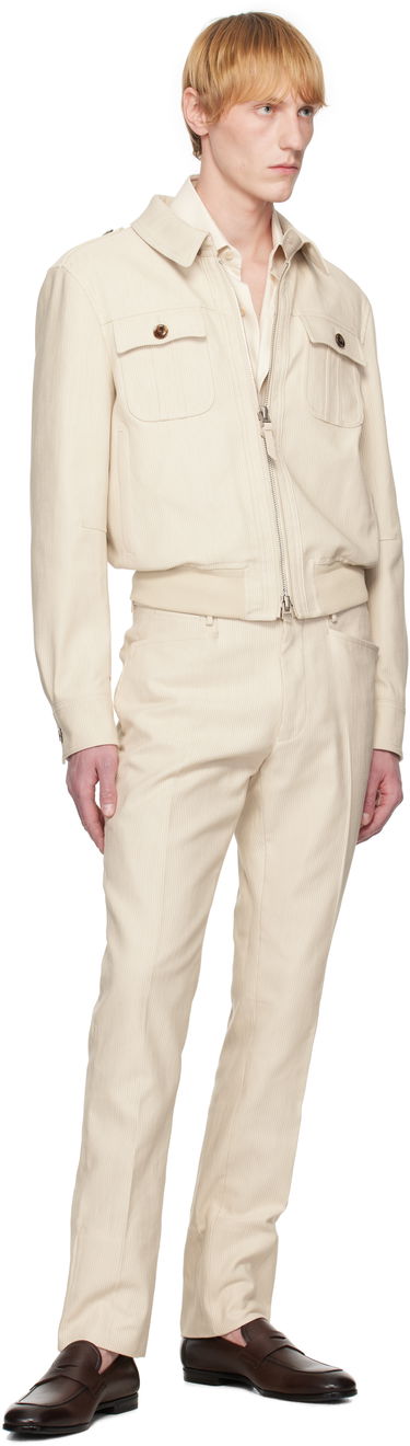 Панталони Tom Ford TOM FORD Summer Cord Dyllan Trousers Бежово | PLPW01-CGS70, 4