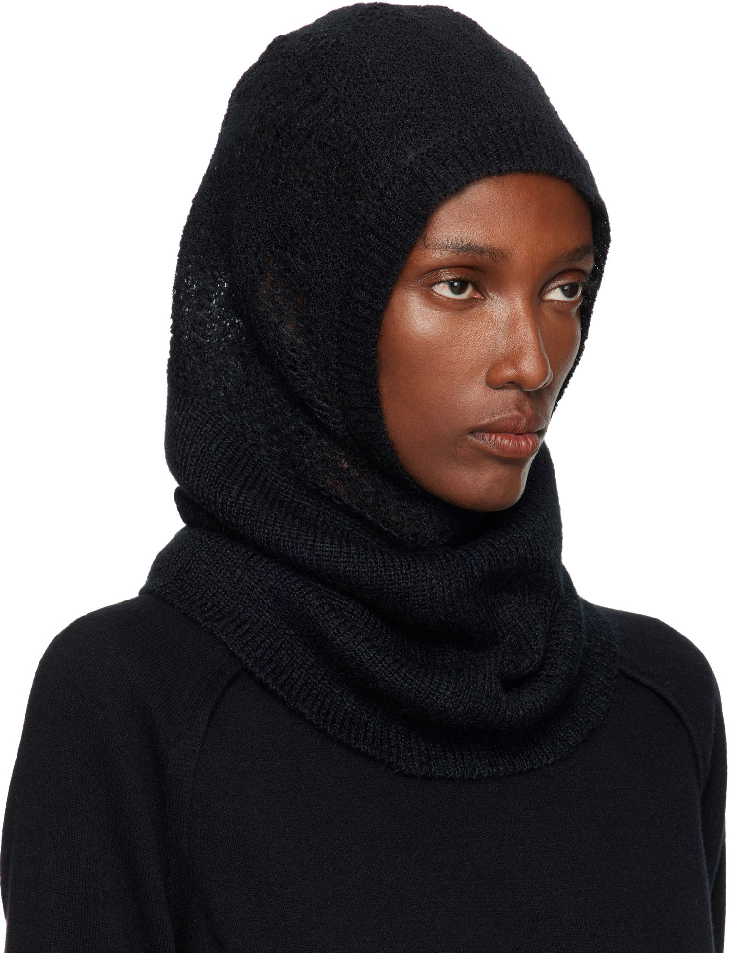 Шапка Ann Demeulemeester Ann Demeulemeester Vali Knit Balaclava Черно | 2520-W-HT08-KN070-099, 1