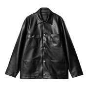 Faux Leather Chore Jacket
