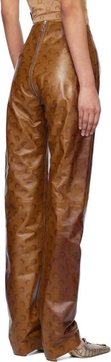 Панталони Marine Serre Marine Serre Moon Airbrushed Leather Pants Кафяво | WPA153A CLEA0050, 2