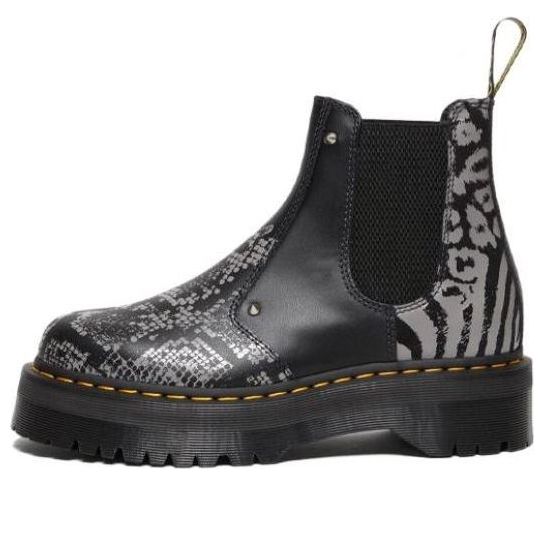 Кецове и обувки Dr. Martens Quad Platform Animal Print Boots Черно | 27692001, 0