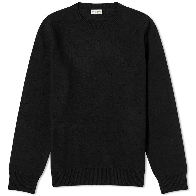 Пуловер Saint Laurent Hole Crew Jumper Черно | 779975Y76LI-1000