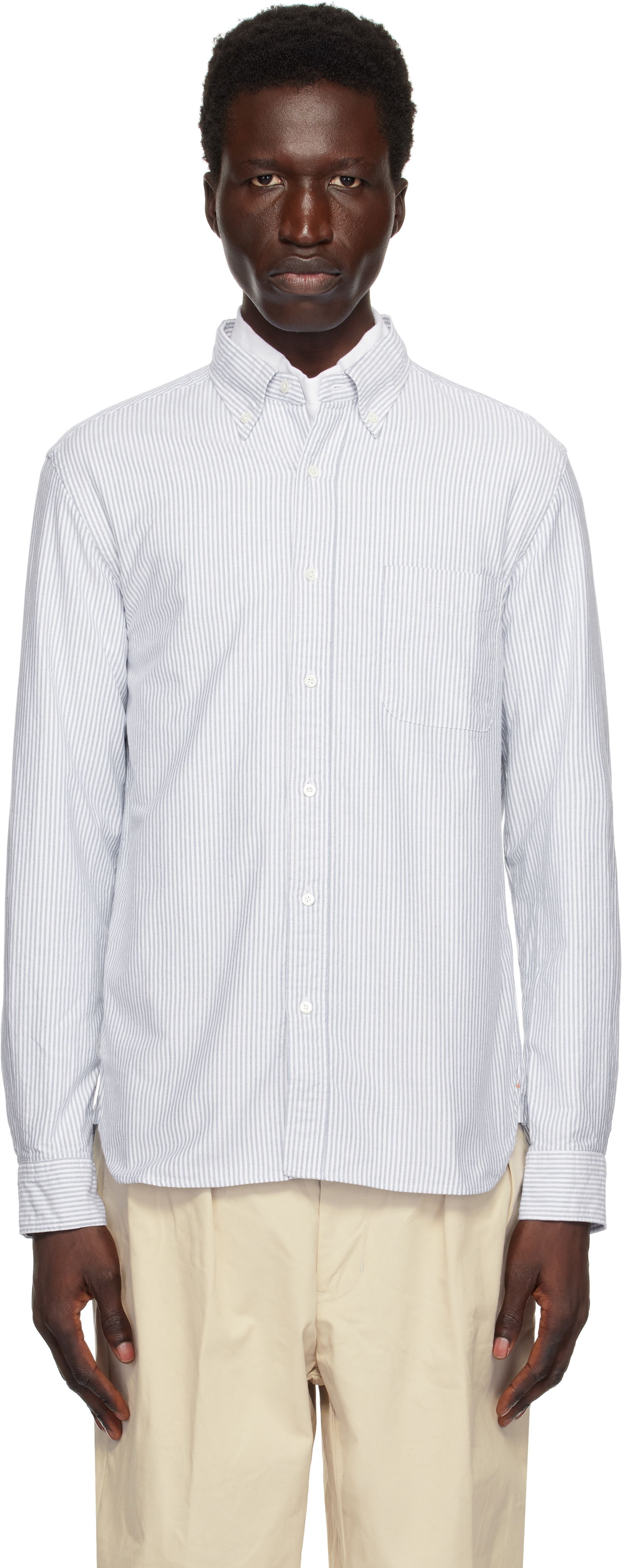 Риза BEAMS BEAMS PLUS BD Oxford Candy Stripe Shirt Синьо | 38110012139, 0