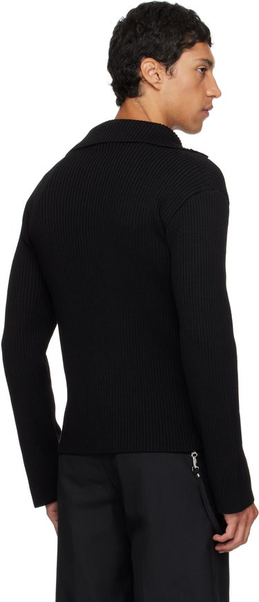 Пуловер Courrèges Courrèges Ribbed Wool Polo Черно | 325MPO050FI0036, 2