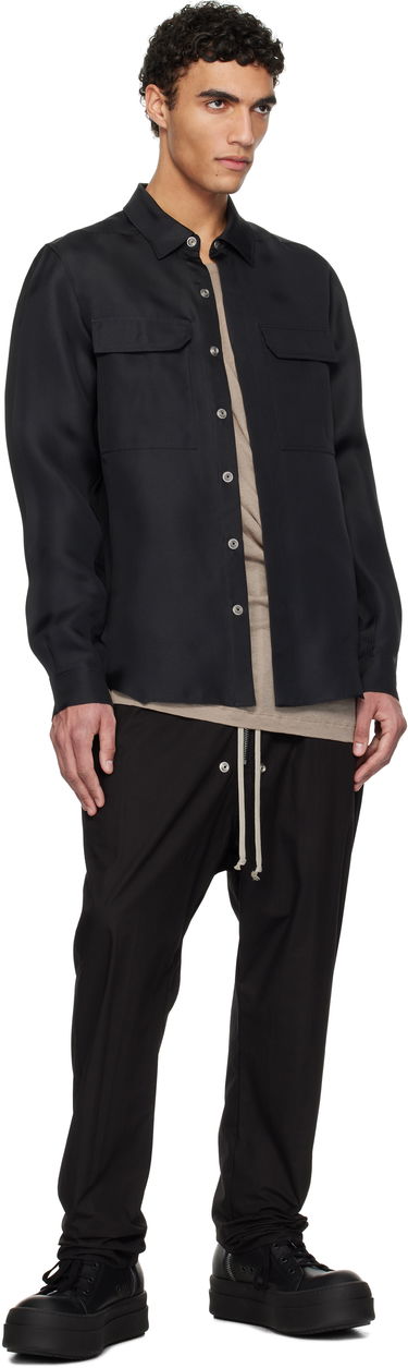 Риза Rick Owens Hollywood Silk Gazar Overshirt Черно | RU01E5236 SG, 3
