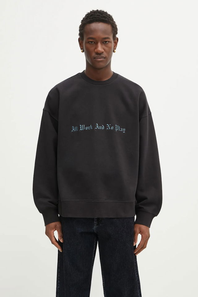 No Play Sweatshirt with All Work And No Play Embroidery