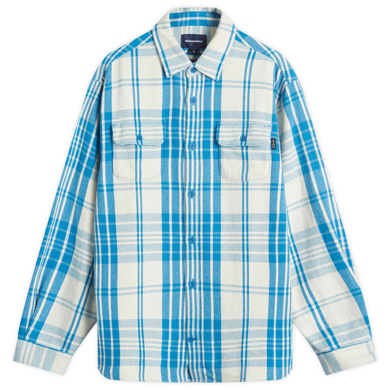Риза thisisneverthat Flannel Work Shirt Синьо | TN243WSHTL02-BLU, 0