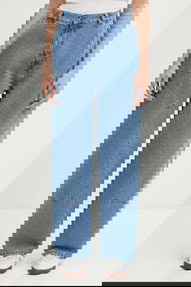 Дънки Carhartt WIP Brandon Double Knee Pant high waist Синьо | I034635.112, 0