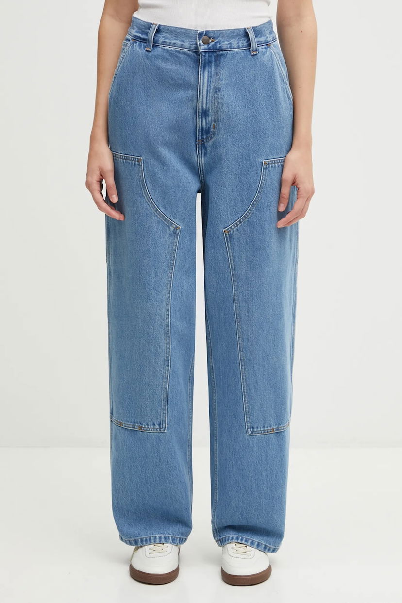 Дънки Carhartt WIP Brandon Double Knee Pant high waist Синьо | I034635.112