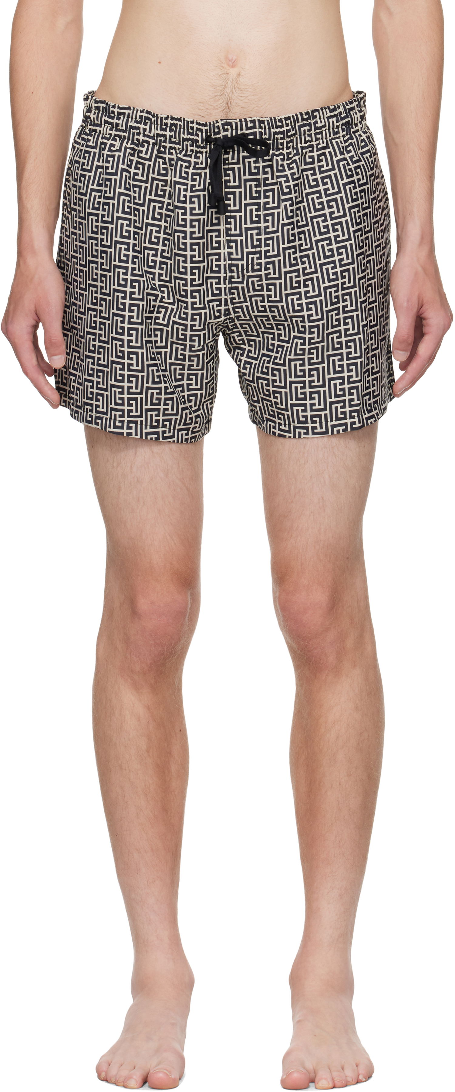 Бански Balmain Balmain Monogram Swim Shorts Бежово | BWB641500, 0