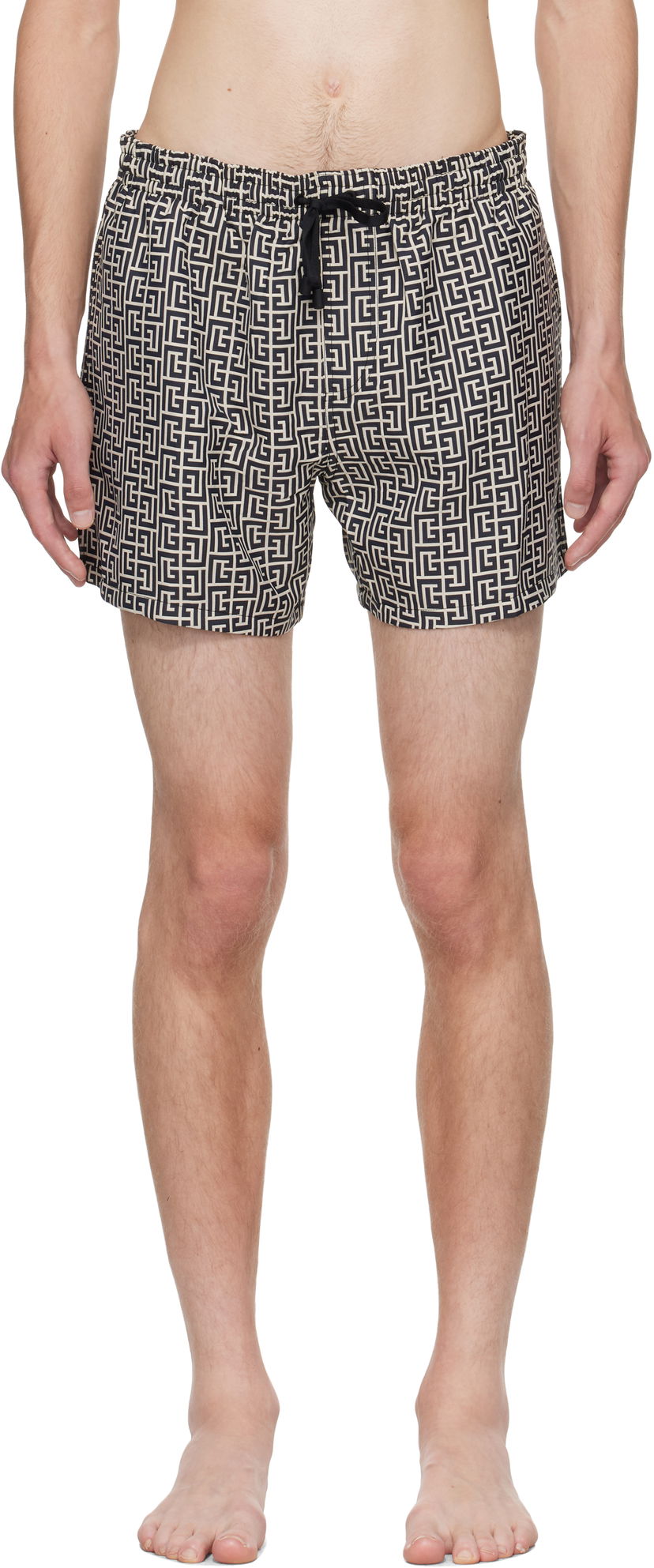 Бански Balmain Balmain Monogram Swim Shorts Бежово | BWB641500