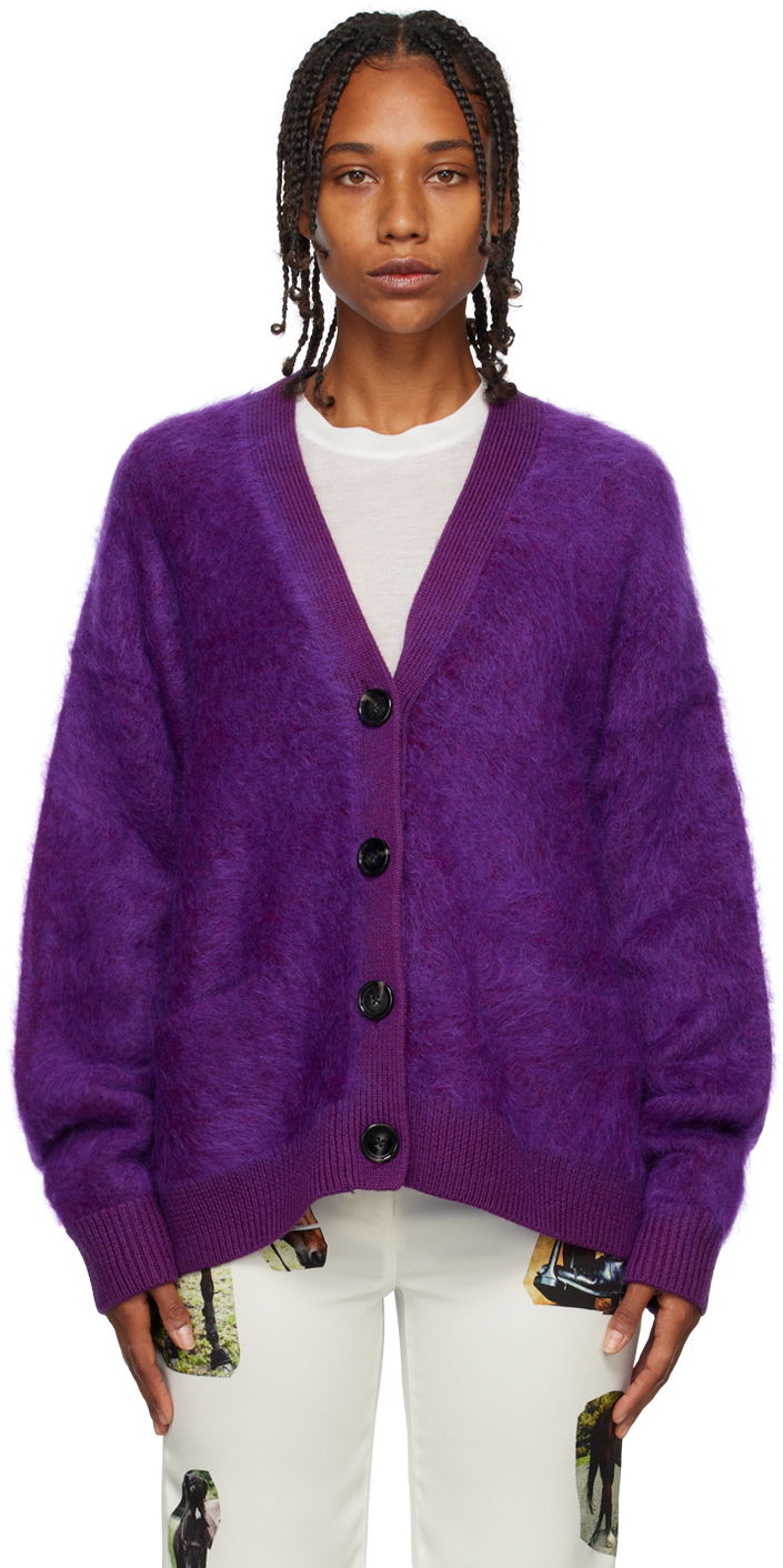 Пуловер Acne Studios Brushed Cardigan Лилаво | A60385-, 0
