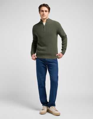 Пуловер Lee Relaxed Half Zip Knit Sweater Зелено | 112370539, 1