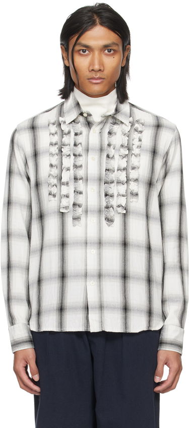 Риза Universal Works Universal Works Frill Plaid Shirt Бяло | P2992, 0