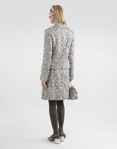 Яке Dolce & Gabbana Single-breasted Embroidered Jacket With Stones Металик | F29UEZGDDG9S8400, 2