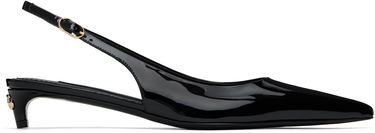 Кецове и обувки Dolce & Gabbana Dolce&Gabbana Patent Slingback Kitten Heels Черно | CG0701 A1471, 0