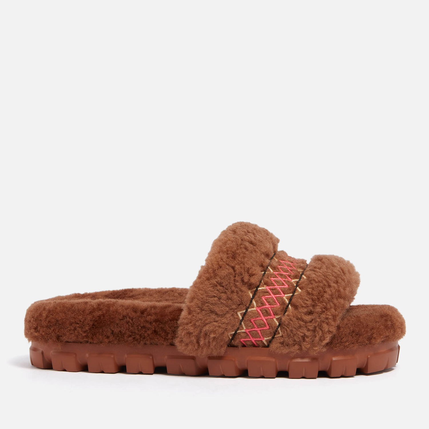 Кецове и обувки UGG Cozetta Braid Embroidered Wool Slippers Кафяво | 1143974-HWD, 0