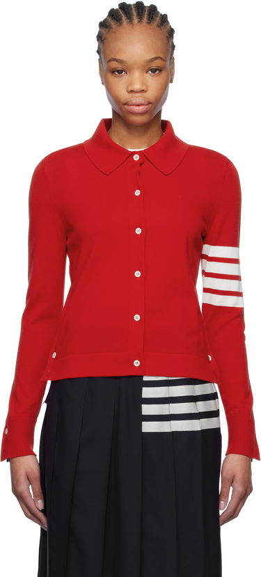 Пуловер Thom Browne Thom Browne Cotton 4-Bar Cardigan Червено | FKL003A-Y3036, 0