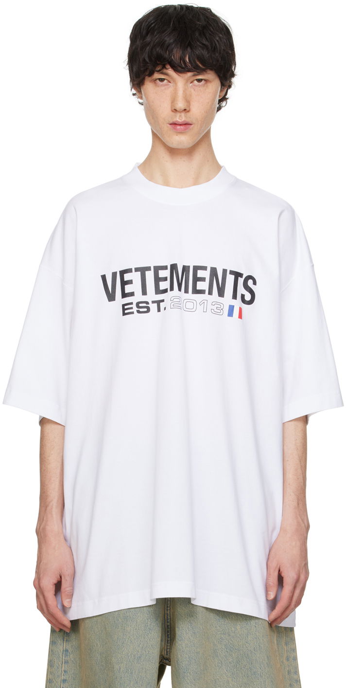 Тениска VETEMENTS Flag T-Shirt Бяло | UE64TR160W, 0