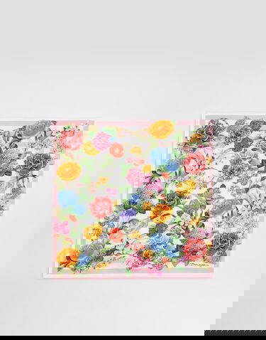 Шал Dolce & Gabbana Dolce & Gabbana Floral Print Silk Twill Square Scarf Многоцветен | FN093RGDCV8HD5KU, 2