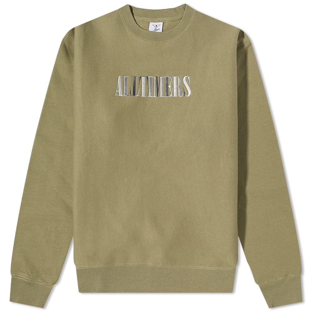 Суитчър Alltimers Midtown Heavyweight Embroidered Crew Sweat Зелено | 22FA01AP0301-OLI, 0
