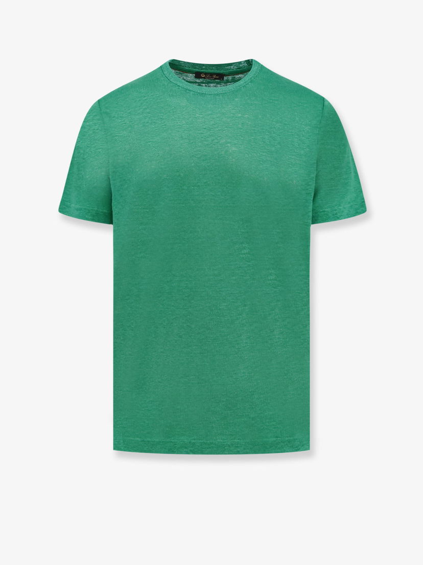 Тениска Loro Piana Linen T-Shirt Зелено | FAL574850XK