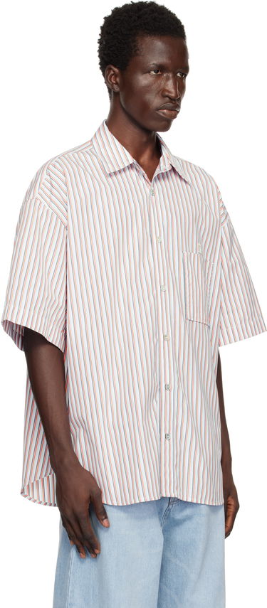 Риза WOOYOUNGMI WOOYOUNGMI Striped Short Sleeve Shirt Бяло | W243SH01, 1