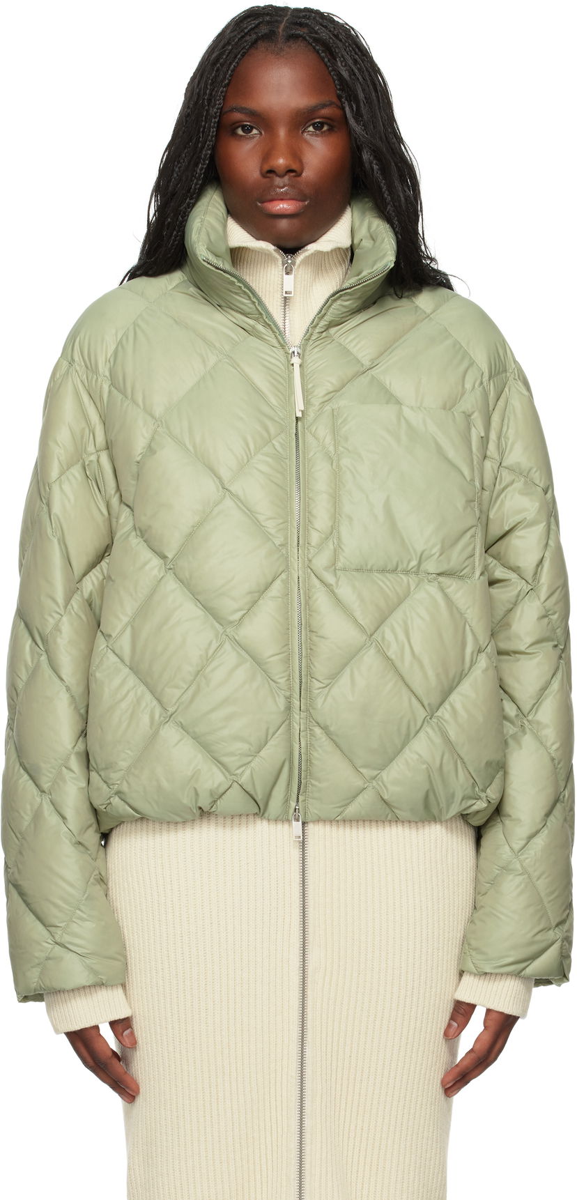 Пухо яке Jil Sander Down Jacket Зелено | J40AF0164_J70007